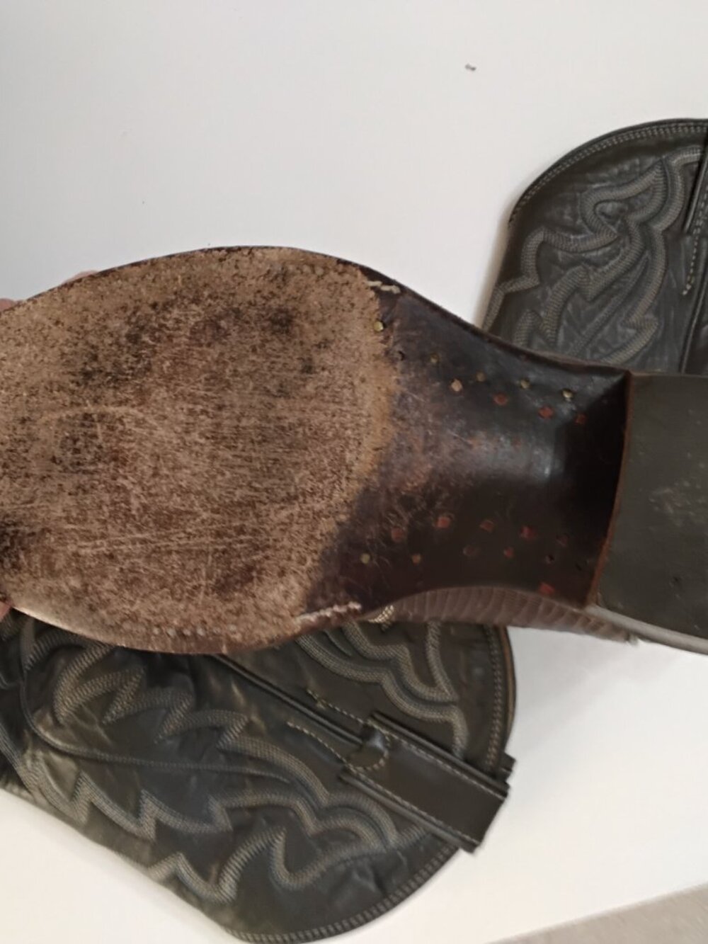 Vintage Justin Boots Men's 8D Brown Lizard Cowboy Boots R925 USA - Picture 12 of 12